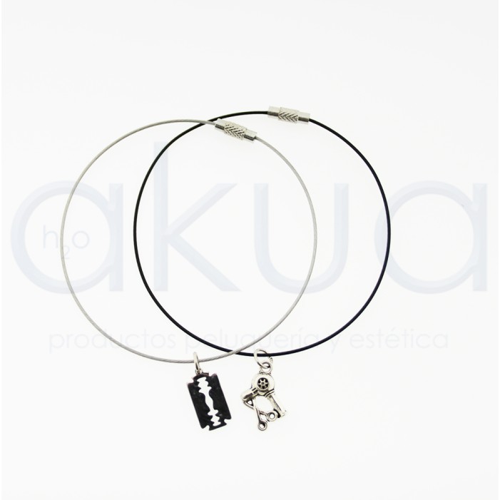 Pulsera acero con abalorio