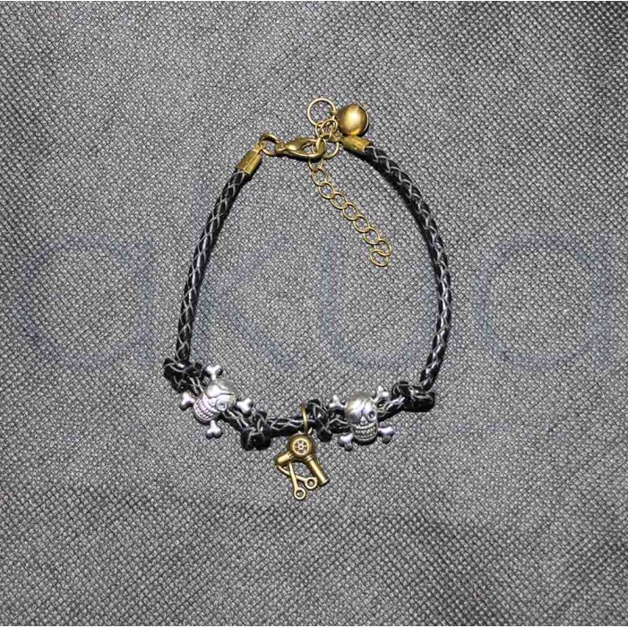 Pulsera Negra Piratas con abalorio