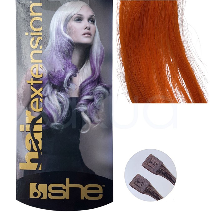 Extensiones Keratina Naranja Pelo natural liso 55/60 cm She So.Cap 10Ud Outlet