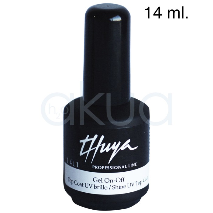 Esmalte semipermanente Gel Thuya Top Coat on off UV brillo  14 ml