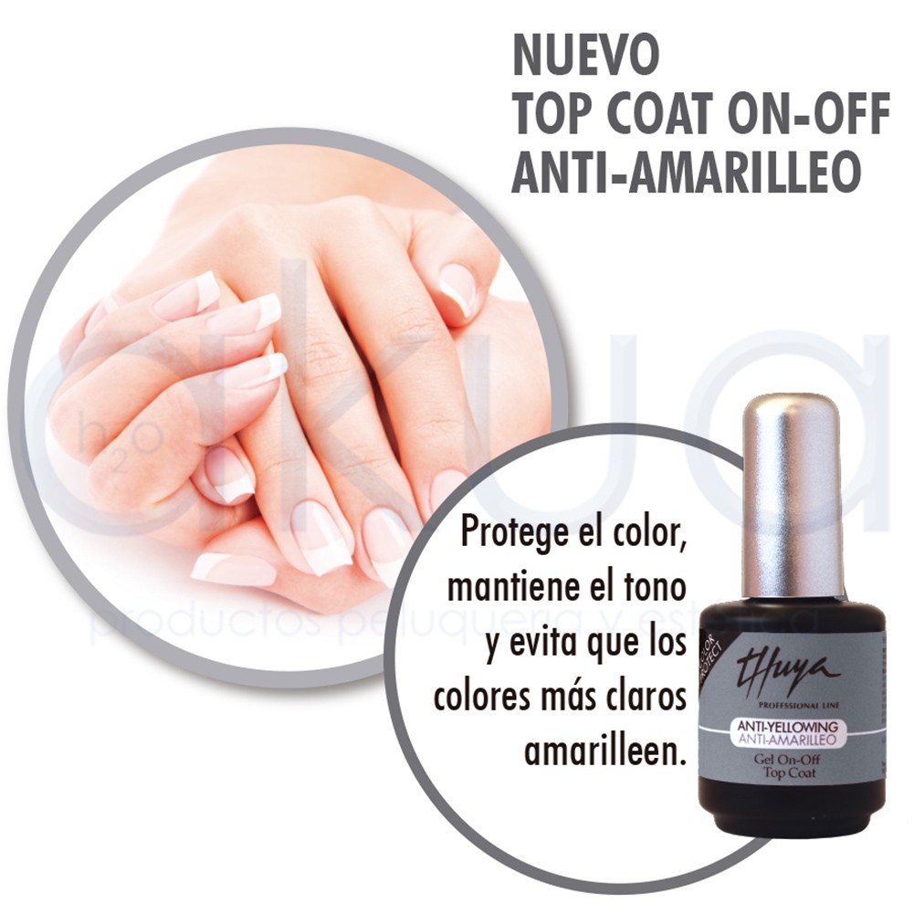 Esmalte semipermanente Top Coat Anti amarilleo 14 ml Thuya 