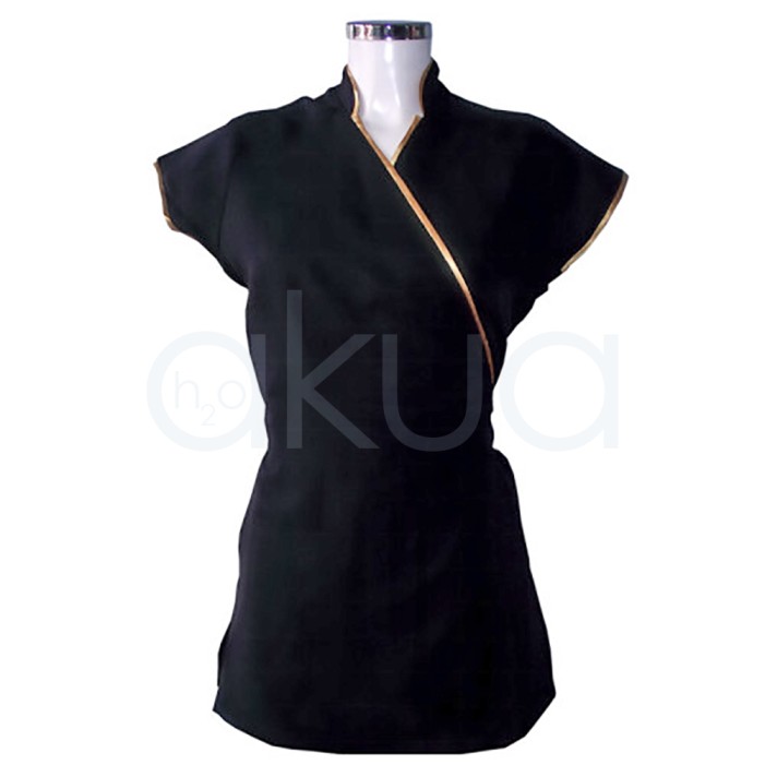 Kimono Antibacteriano Negro ribete Dorado Jorpal