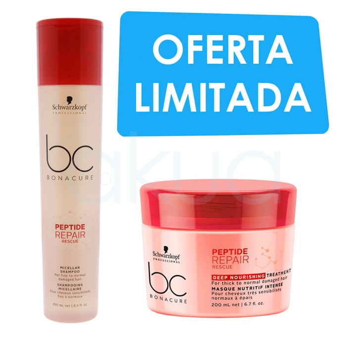 Lote Champu 250ml + Mascarilla 200ml Bonacure Repair Rescue