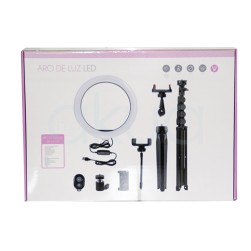 Aro de luz Led 26cm de sobremesa con tripode