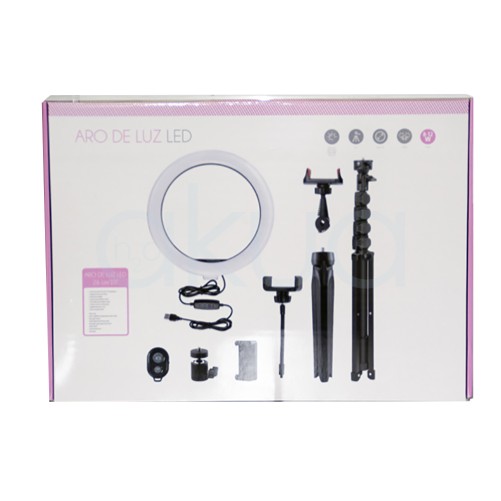 Aro de luz Led 26cm de sobremesa con tripode