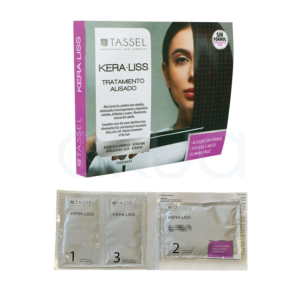 Expositor caja 12 tratamientos alisado Kera-liss + Hyaluronico Tassel
